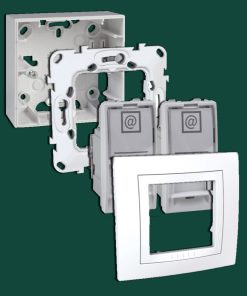 RJ45 Duplex Socket Outlet – Cat6 (UTP) – Complete Enclosure