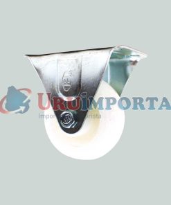 RUEDA BLANCA 2.5″ BASE METALICA FIJA LH-1695