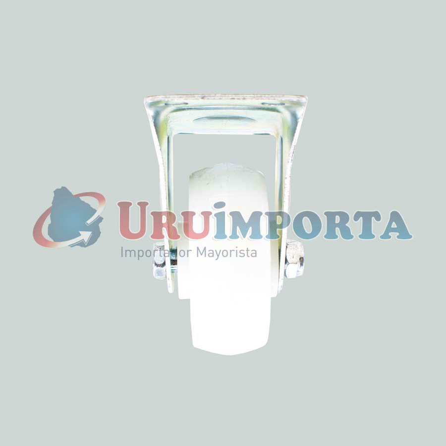 RUEDA BLANCA 2.5″ BASE METALICA FIJA LH-1695 - Imagen 3