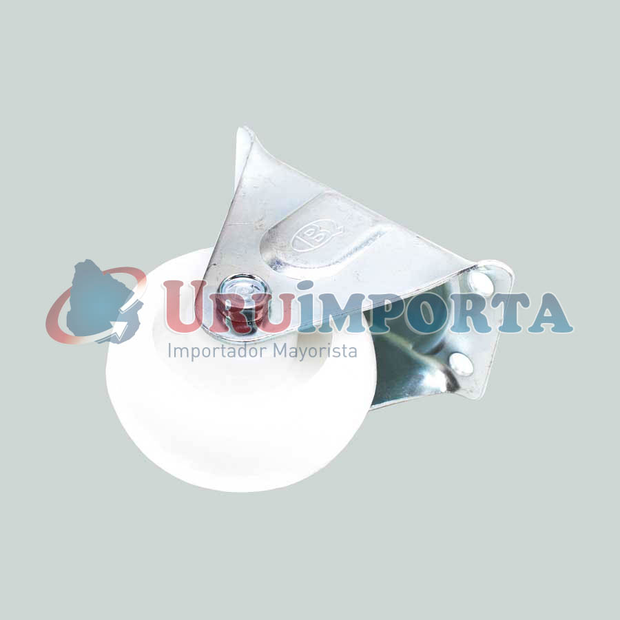 RUEDA BLANCA 2.5″ BASE METALICA FIJA LH-1695 - Imagen 4