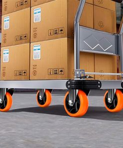 RUEDA 4 BASE METALICA FIJA NARANJA NEGRA LH-3450