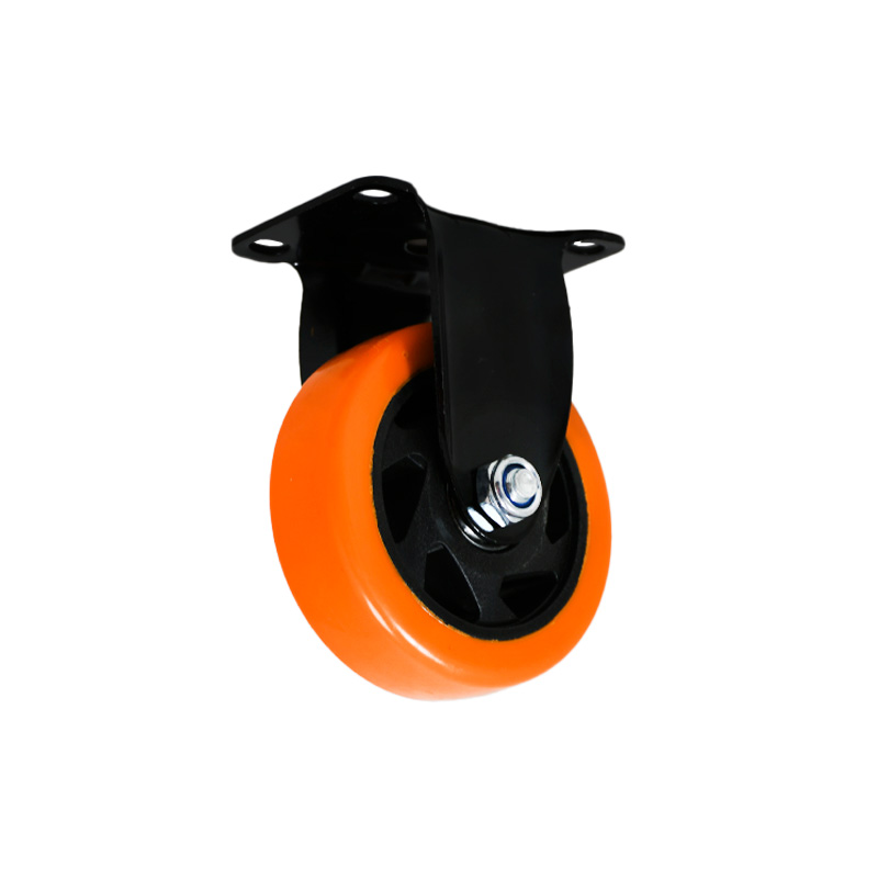 RUEDA 4 BASE METALICA FIJA NARANJA NEGRA LH-3450 - Imagen 3