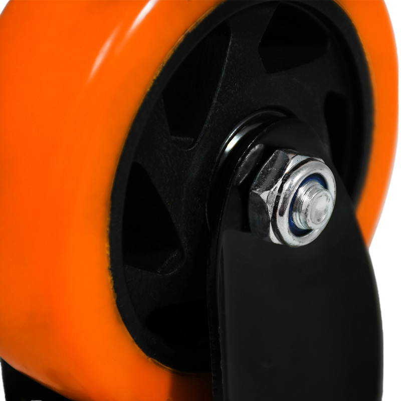 RUEDA 4 BASE METALICA FIJA NARANJA NEGRA LH-3450 - Imagen 5