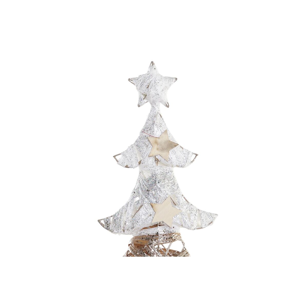 Árbol de Navidad DKD Home Decor Dorado Blanco Ratán (32 x 10 x 56 cm) (2 Unidades) - Imagen 2
