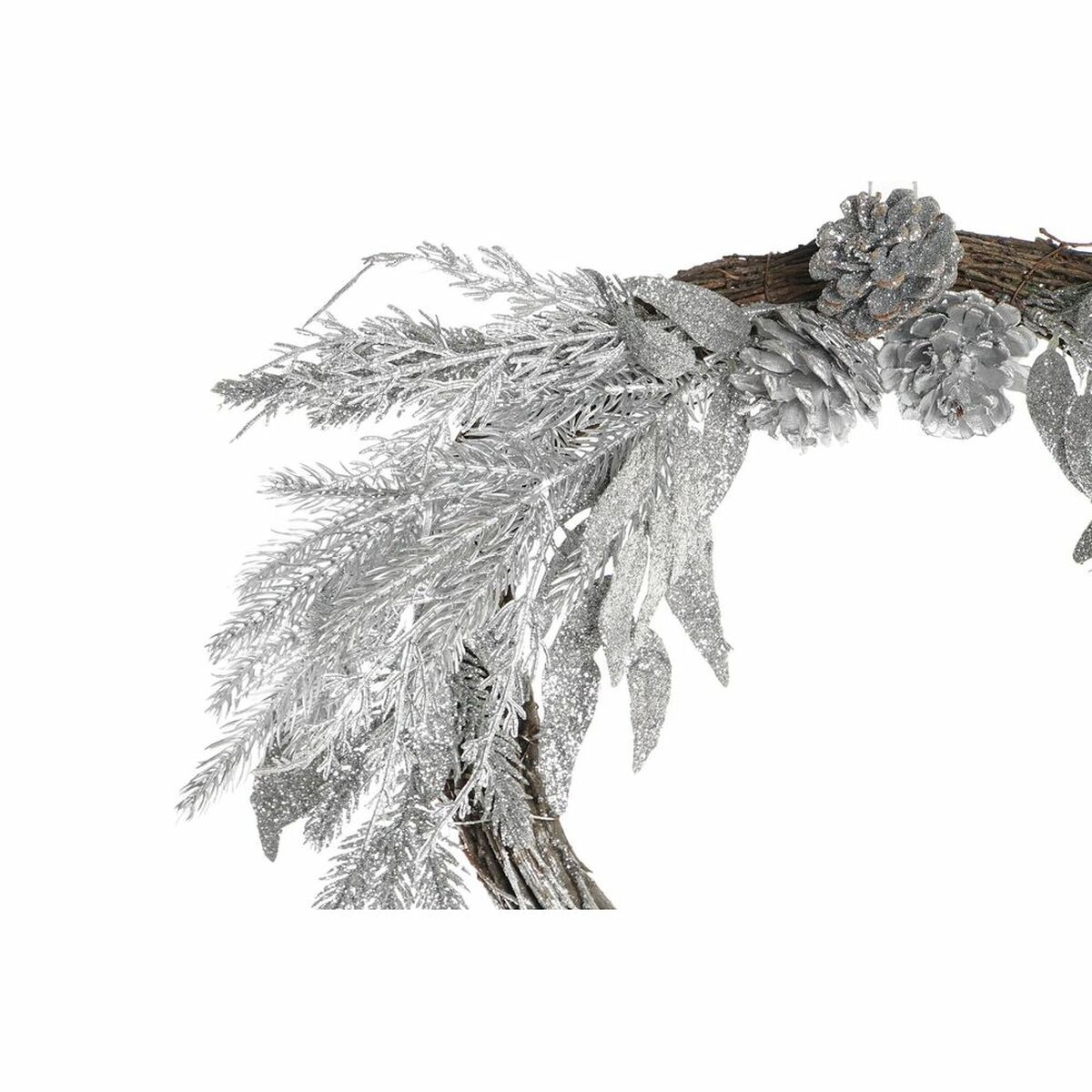 Corona de Navidad DKD Home Decor Metal Poliéster (50 x 6 x 40 cm) (2 Unidades) - Imagen 2
