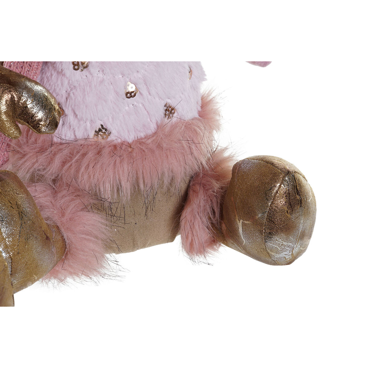Adorno Navideño DKD Home Decor Marrón Rosa Dorado Reno 27 x 16 x 42 cm (2 Unidades) - Imagen 3