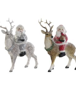 Adorno Navideño DKD Home Decor Multicolor Reno 17,5 x 9 x 23 cm (2 Unidades)