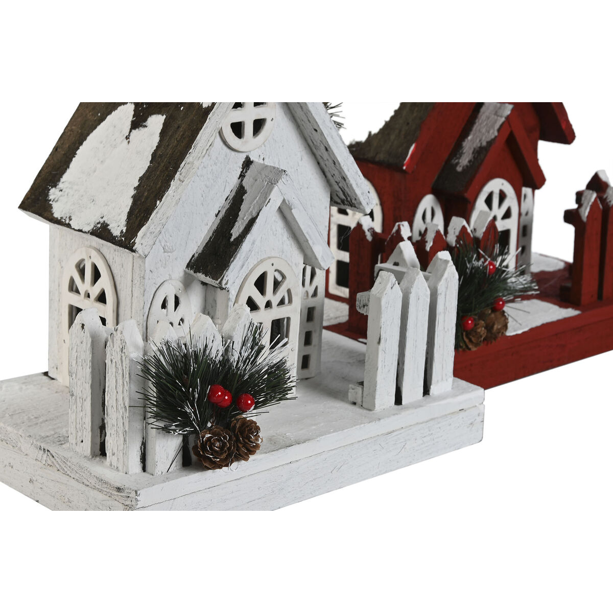 Adorno Navideño Home ESPRIT Blanco Rojo 27 x 18 x 56 cm (2 Unidades) - Imagen 2