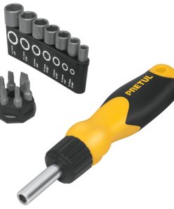 Desarmador tipo matraca con 6 puntas y 7 dados, Pretul DES-14P 22974