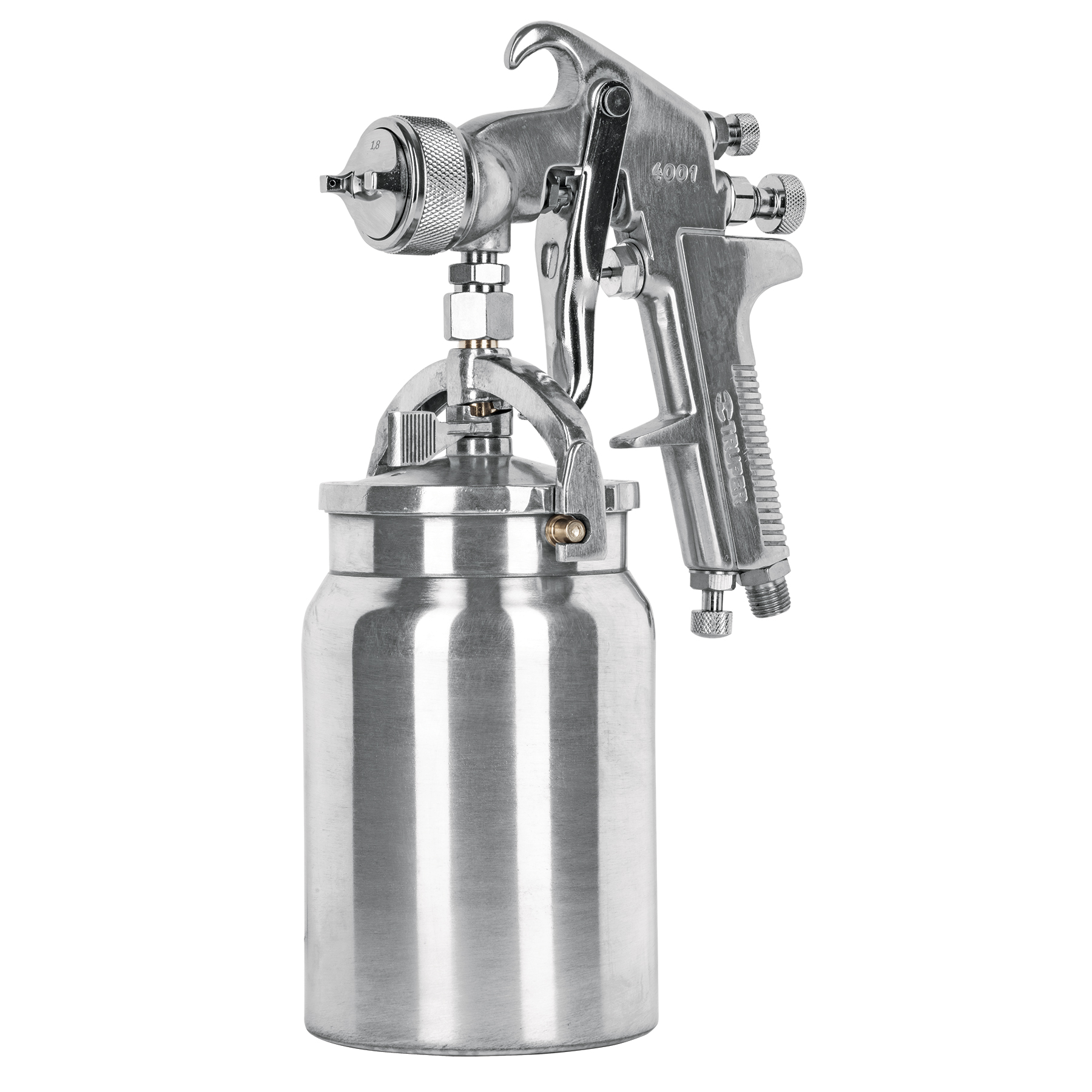 Pistola p/pintar succión HVHP vaso alum, 1.8mm, 3 vál Truper PIPI-320 14085