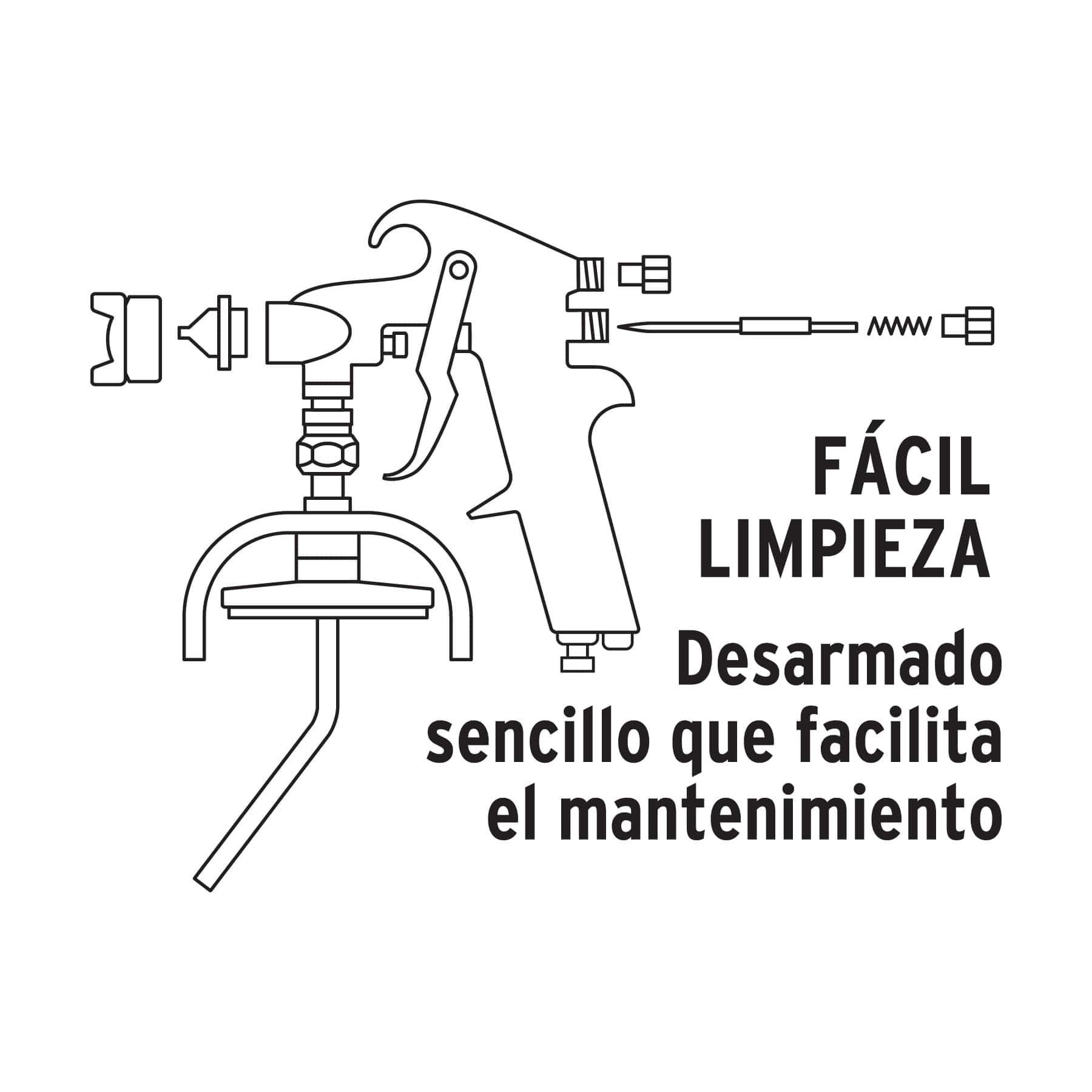 Pistola p/pintar succión HVHP vaso alum, 1.8mm, 3 vál Truper PIPI-320 14085 - Imagen 4