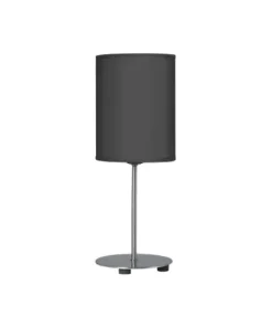 Velador Base Redonda Acero Pantalla Negra Altura 20Cm