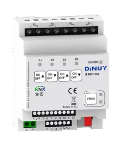 ACTUADOR DE CONMUTACIÓN/PERSIANAS DE 4 CANALES Y 12 ENTRADAS IT KNT 004 DINUY
