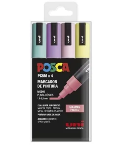 Rotuladores POSCA PC5M 4 Colores PASTEL